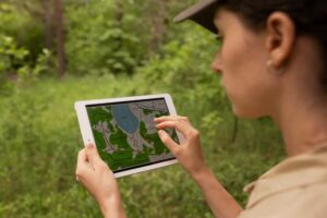 Woman using a tablet