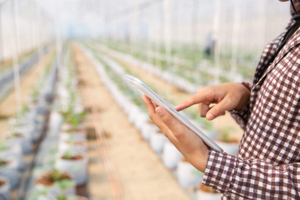 Agricultural specialist with tablet